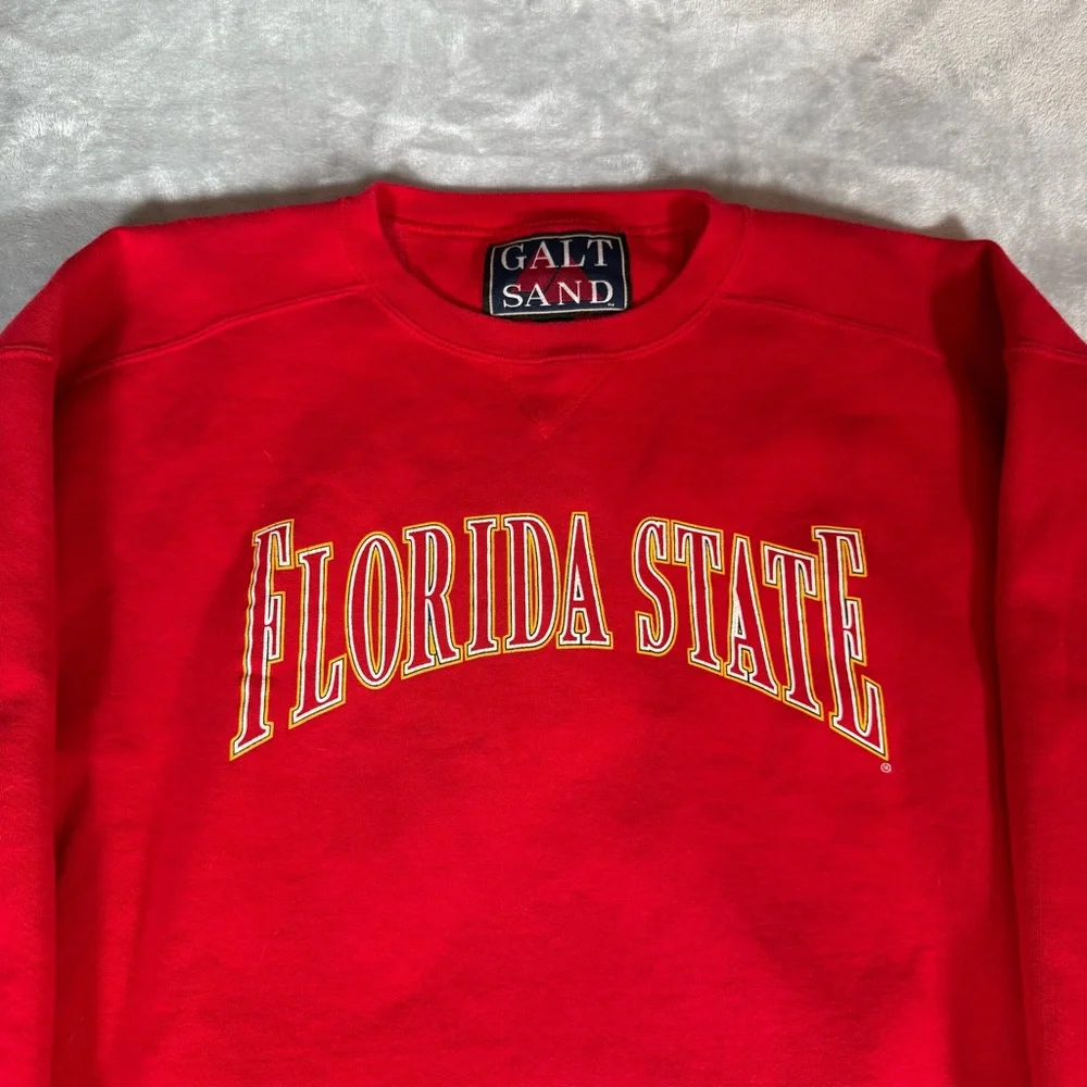 Vintage Florida State FSU Crewneck Sweatshirt Mens XL Faded Red Made In USA 90s - Picture 2 of 8